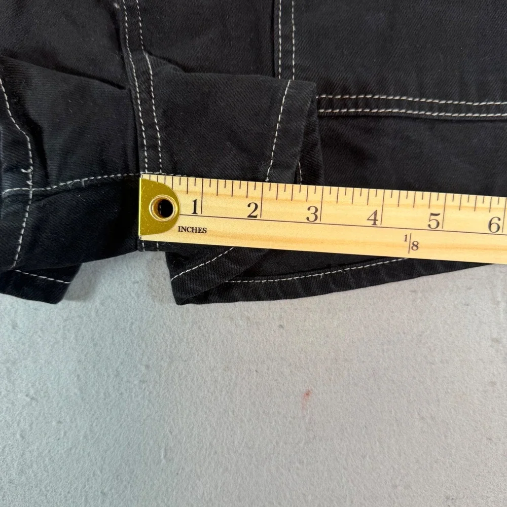 BDG Urban Outfitters Skate Carpenter Shorts Womens S Black Denim Contrast Stitch